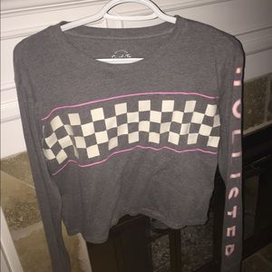 Checked cropped Hollister top